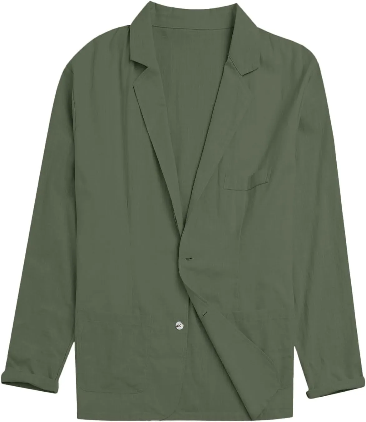 Men's Blazer Jacket Casual Cotton Linen Sports Coats Outwear Regular Fit Two Buttons Unlined Herringbone Suit Jackets