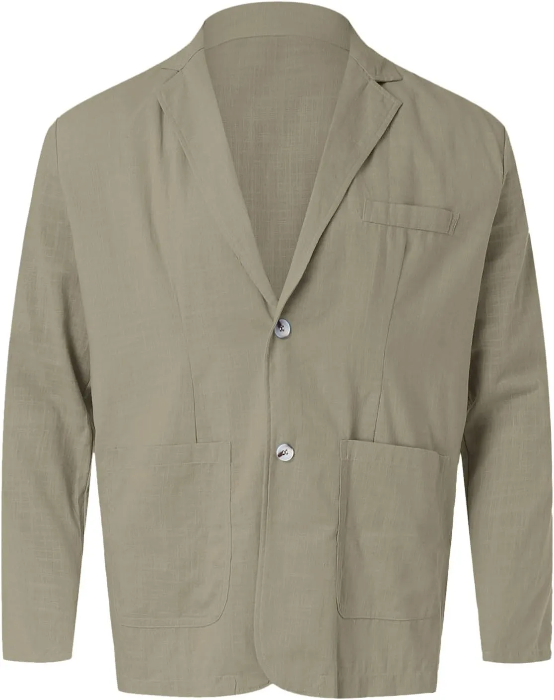 Men's Blazer Jacket Casual Cotton Linen Sports Coats Outwear Regular Fit Two Buttons Unlined Herringbone Suit Jackets