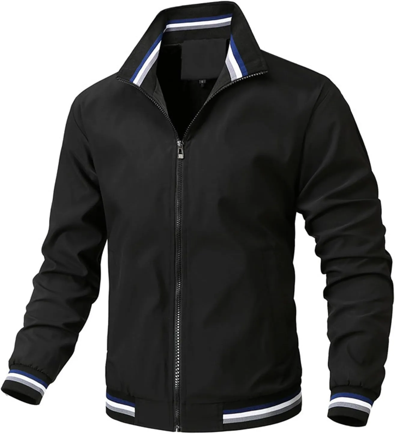 Mens Bomber Jacket Lightweight Casual Fall Spring Windbreaker Zip Up Coat Business Casual Dressy Jackets with Pockets