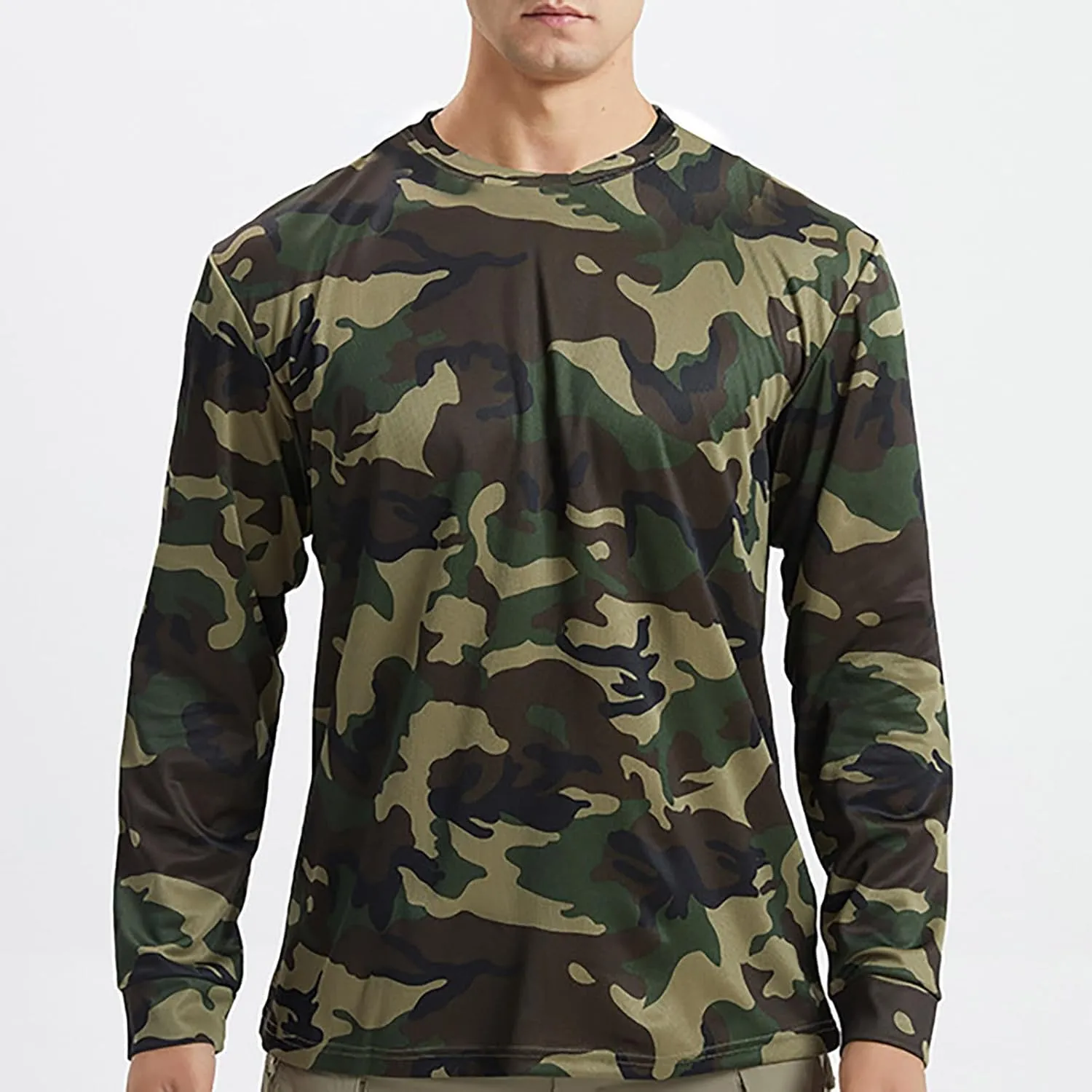 Men's Camouflage Hunting Shirts Long/Short Sleeve Performance Fishing Shirt Lightweight Quick Dry UPF 50  Sun Shirts