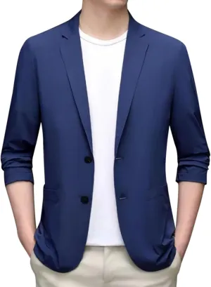 Men's Casual Blazer Suit Jackets Button Lightweight Unlined Sport Coat Spring Summer Suit Casual Stretch Slim Fit Suit