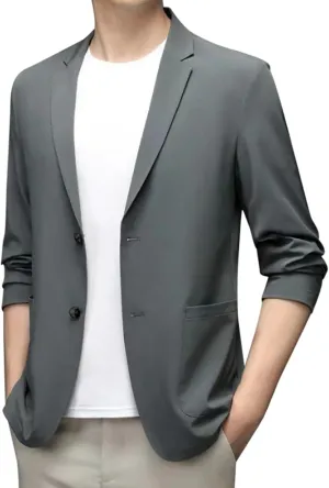 Men's Casual Blazer Suit Jackets Button Lightweight Unlined Sport Coat Spring Summer Suit Casual Stretch Slim Fit Suit