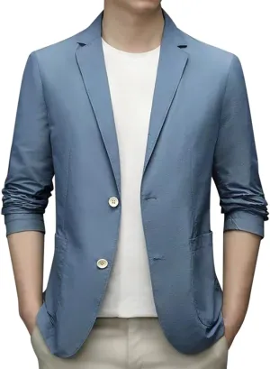 Men's Casual Blazer Suit Jackets Button Lightweight Unlined Sport Coat Spring Summer Suit Casual Stretch Slim Fit Suit