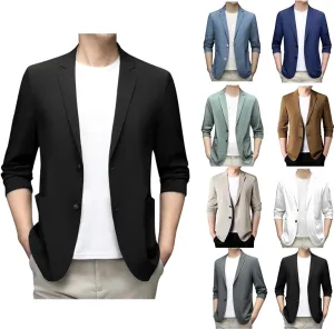 Men's Casual Blazer Suit Jackets Button Lightweight Unlined Sport Coat Spring Summer Suit Casual Stretch Slim Fit Suit