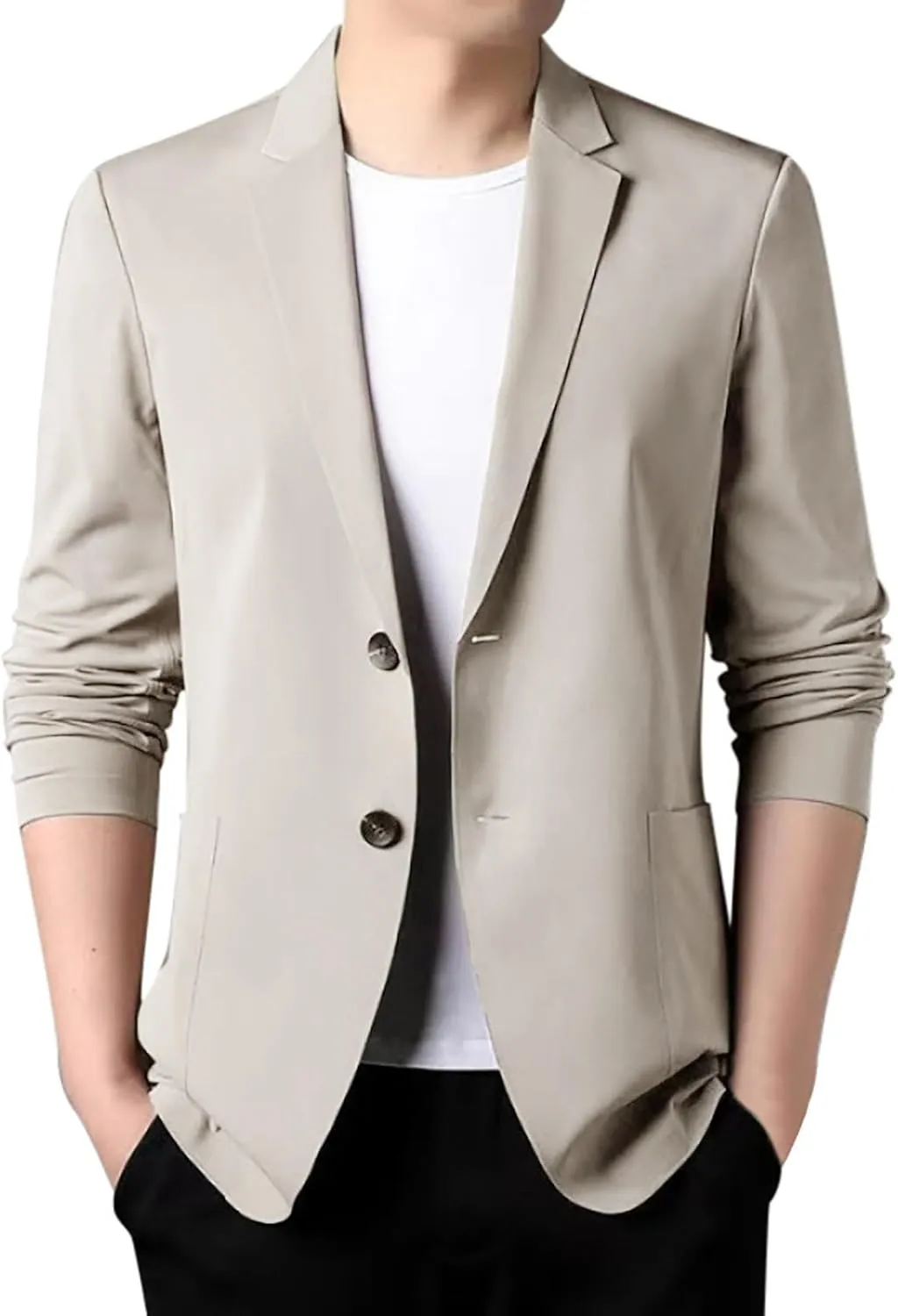 Men's Casual Blazer Suit Jackets Button Lightweight Unlined Sport Coat Spring Summer Suit Casual Stretch Slim Fit Suit