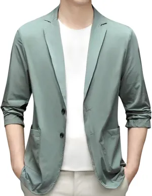 Men's Casual Blazer Suit Jackets Button Lightweight Unlined Sport Coat Spring Summer Suit Casual Stretch Slim Fit Suit
