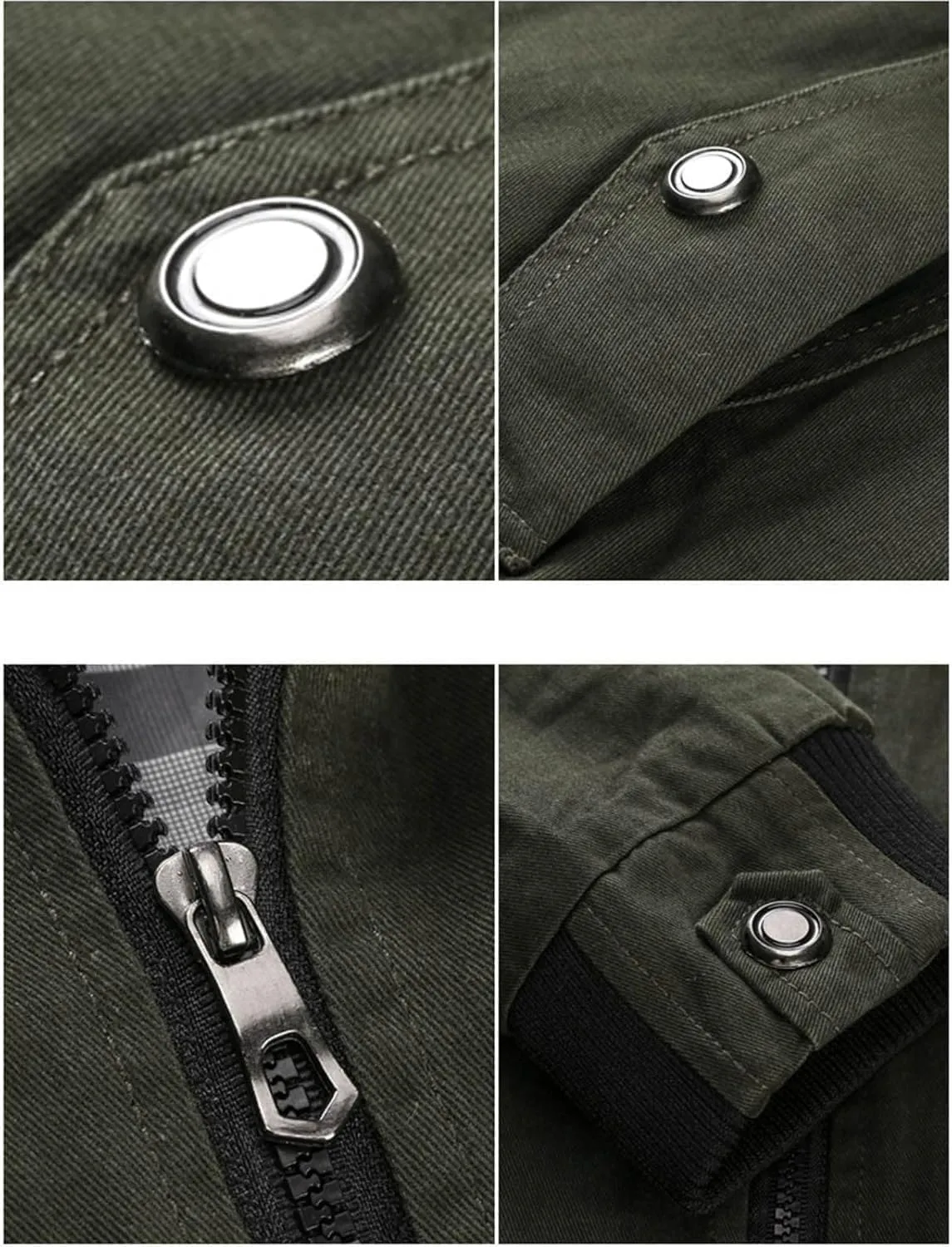 Men's Casual Stand Collar Jackets Coats Fashion Military Jacket Bomber Jackets with Shoulder Straps Pockets