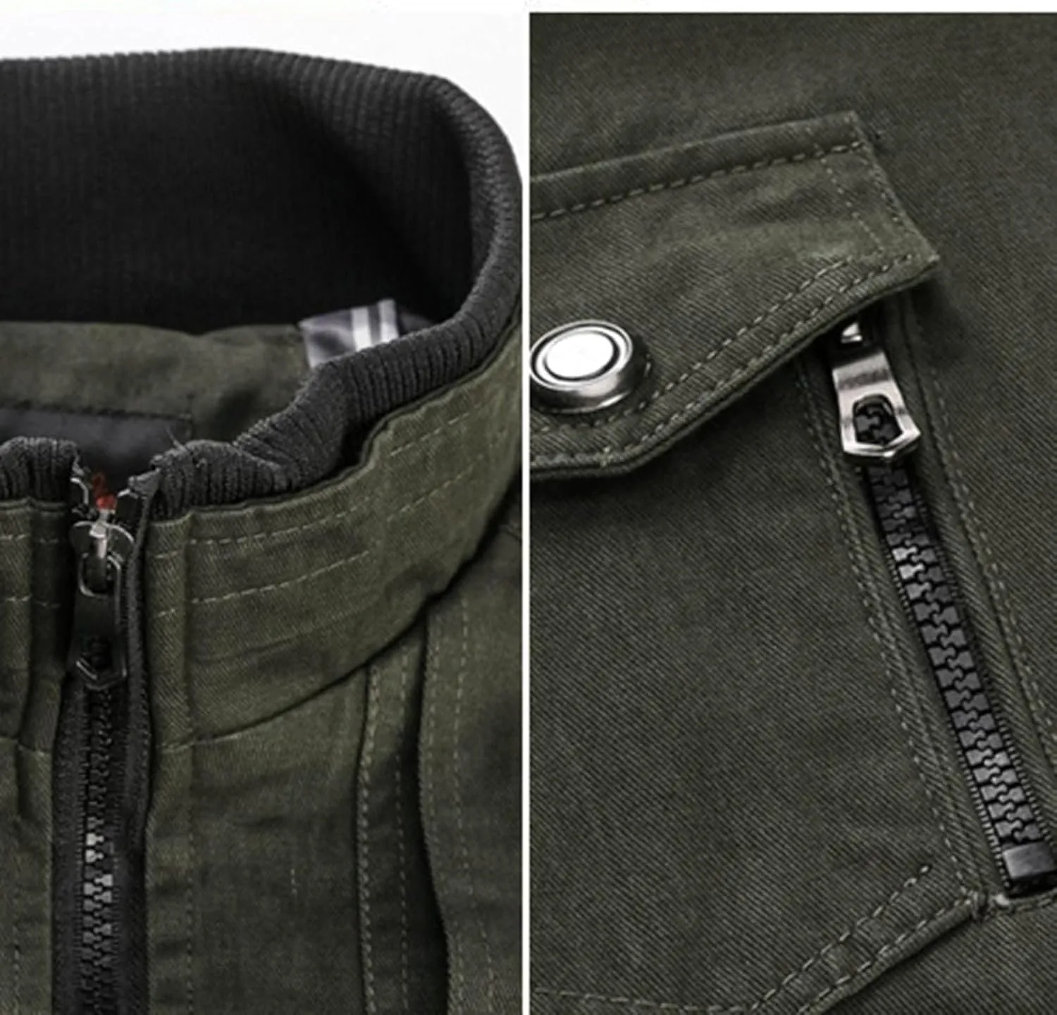 Men's Casual Stand Collar Jackets Coats Fashion Military Jacket Bomber Jackets with Shoulder Straps Pockets