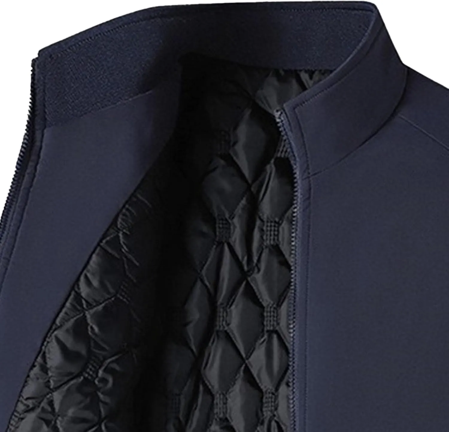 Men's Casual Windproof Bomber Jackets Full Zip Thickened Windbreaker Jackets Warm Winter Padded Coats