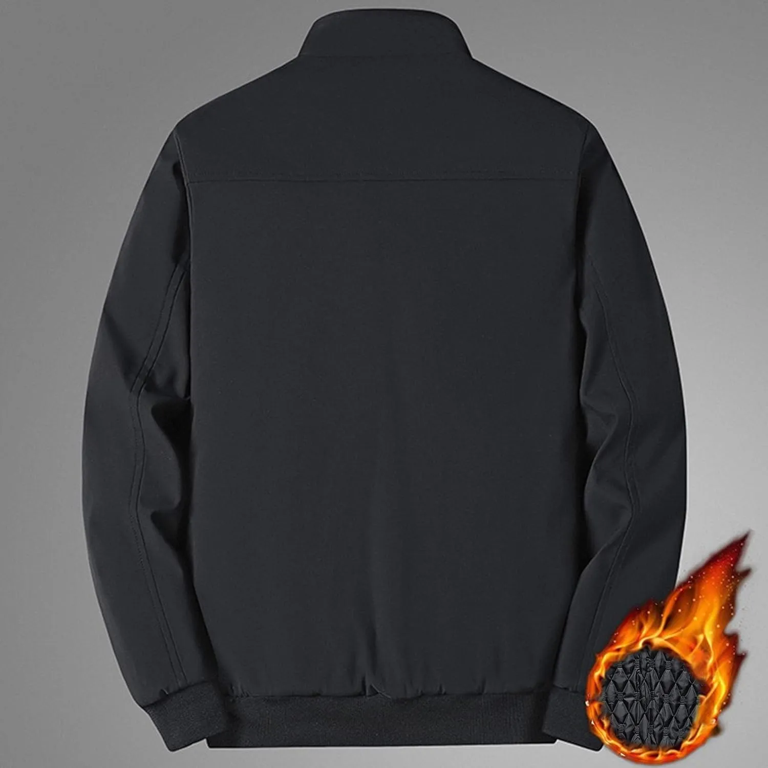 Men's Casual Windproof Bomber Jackets Full Zip Thickened Windbreaker Jackets Warm Winter Padded Coats