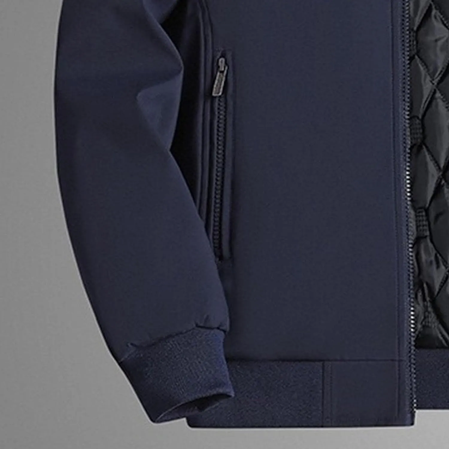 Men's Casual Windproof Bomber Jackets Full Zip Thickened Windbreaker Jackets Warm Winter Padded Coats