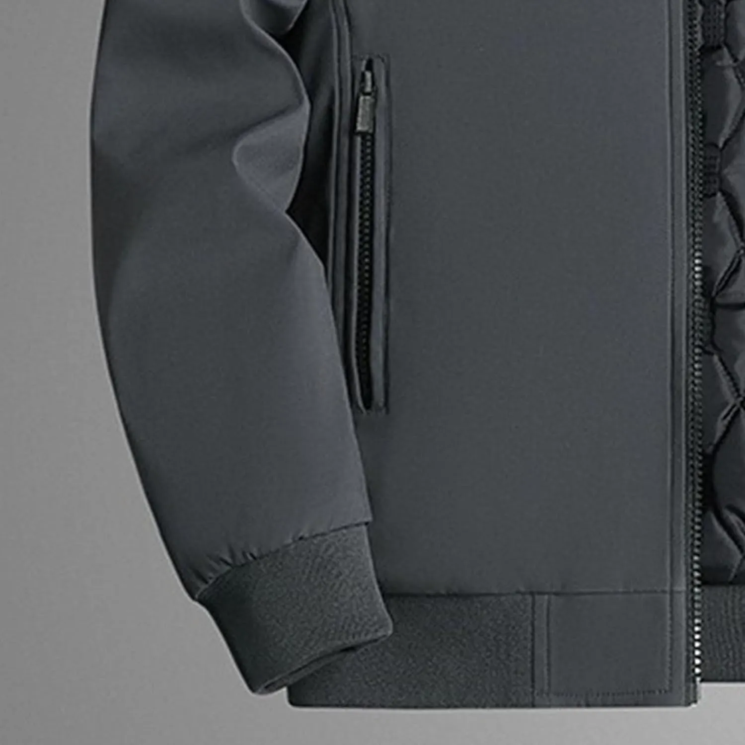 Men's Casual Windproof Bomber Jackets Full Zip Thickened Windbreaker Jackets Warm Winter Padded Coats
