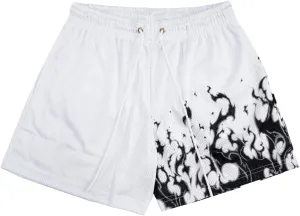Men's Flame Star Basketball Shorts Breathable Mesh Retro Streetwear Gym Shorts