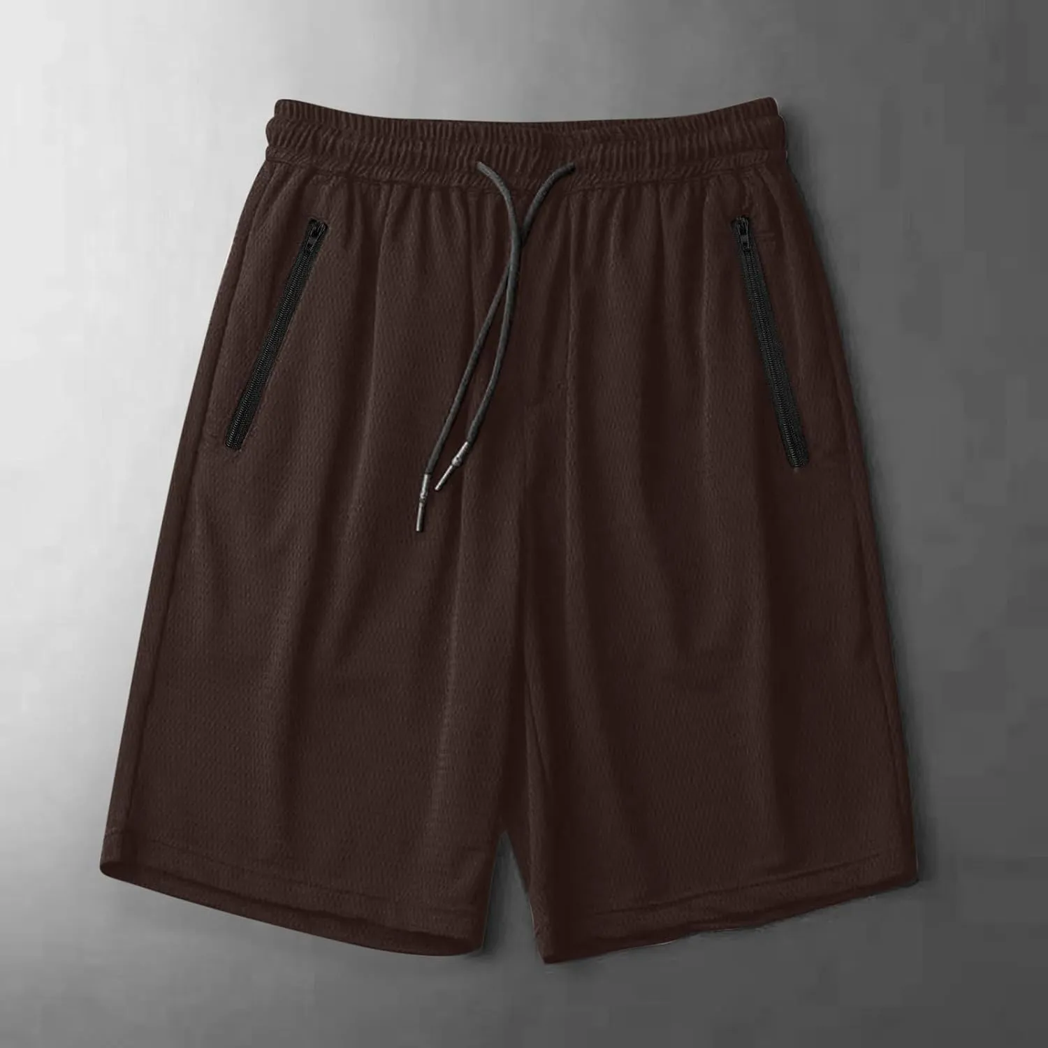 Mens Gym Shorts Mesh Breathable Quick-Dry Basketball Shorts Lightweight Running Half Pants with Zipper Pockets