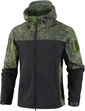 Men's Hooded Waterproof Jacket Lightweight Rain Jackets Full Zip Softshell Coats Outdoor Casual Patchwork Sportswear