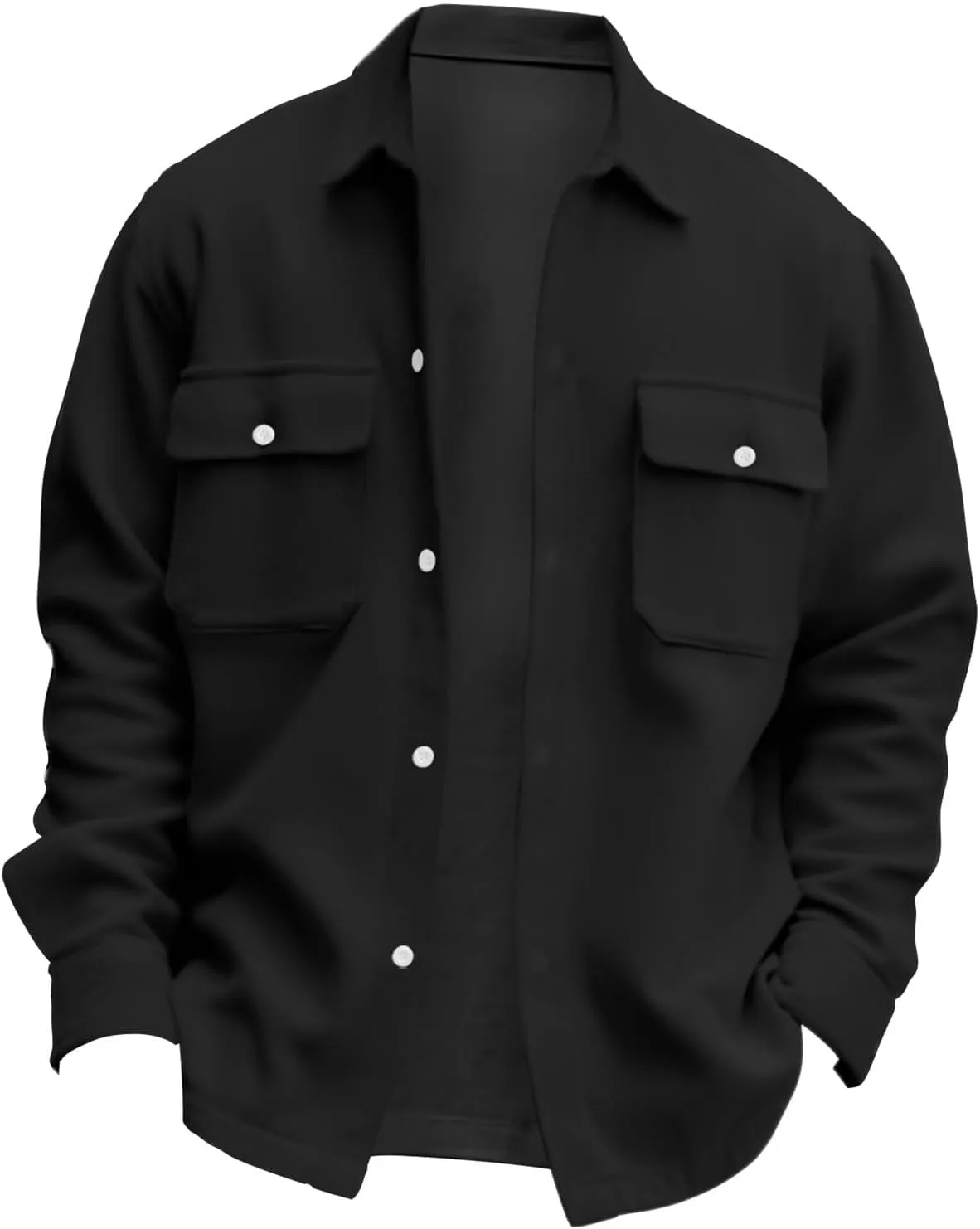 Men's Jackets Casual Button Up Corduroy Jackets Long Sleeve Fashion Stylish Lightweight Shirt Jacket, M-6XL