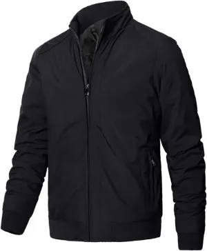 Mens Jackets Casual Stylish Men's Stand Collar Plus Cotton Jacket Casual Trend Coat for Men Casual Jackets