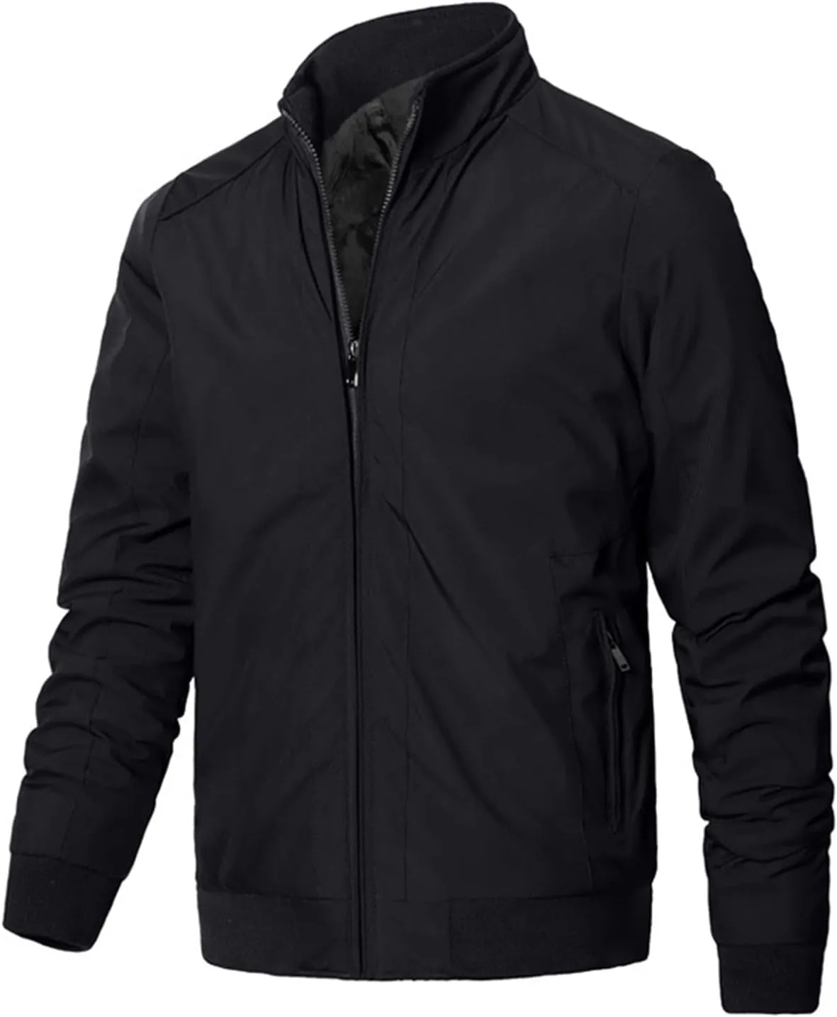 Mens Jackets Casual Stylish Men's Stand Collar Plus Cotton Jacket Casual Trend Coat for Men Casual Jackets