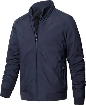 Mens Jackets Casual Stylish Men's Stand Collar Plus Cotton Jacket Casual Trend Coat for Men Casual Jackets
