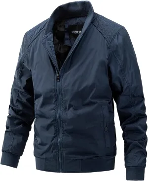 Mens Jackets Lightweight Casual Stand Collar Plus Cotton Jacket Casual Trend Coat for Men Jackets Fashion