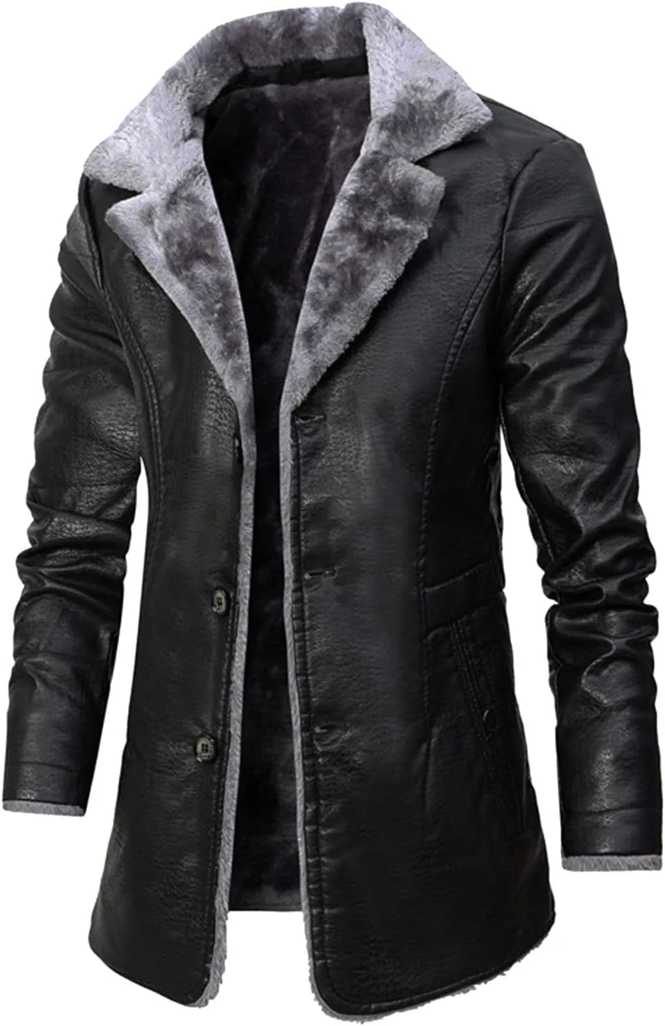 Mens Jackets New Winter Plush Thick Windbreaker Leather Men's Suit Collar Jackets Casual Stylish