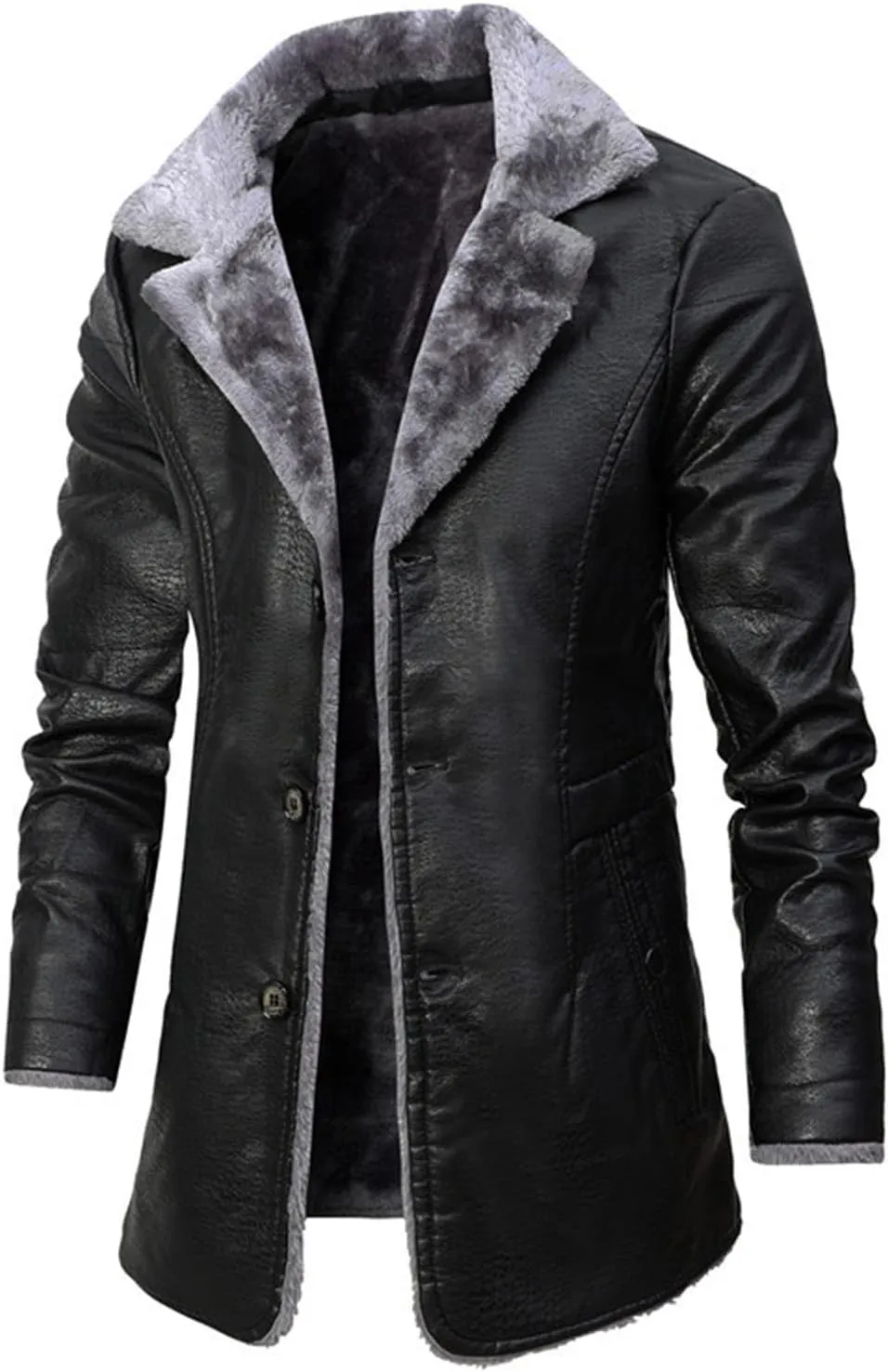 Mens Jackets New Winter Plush Thick Windbreaker Leather Men's Suit Collar Jackets Casual Stylish