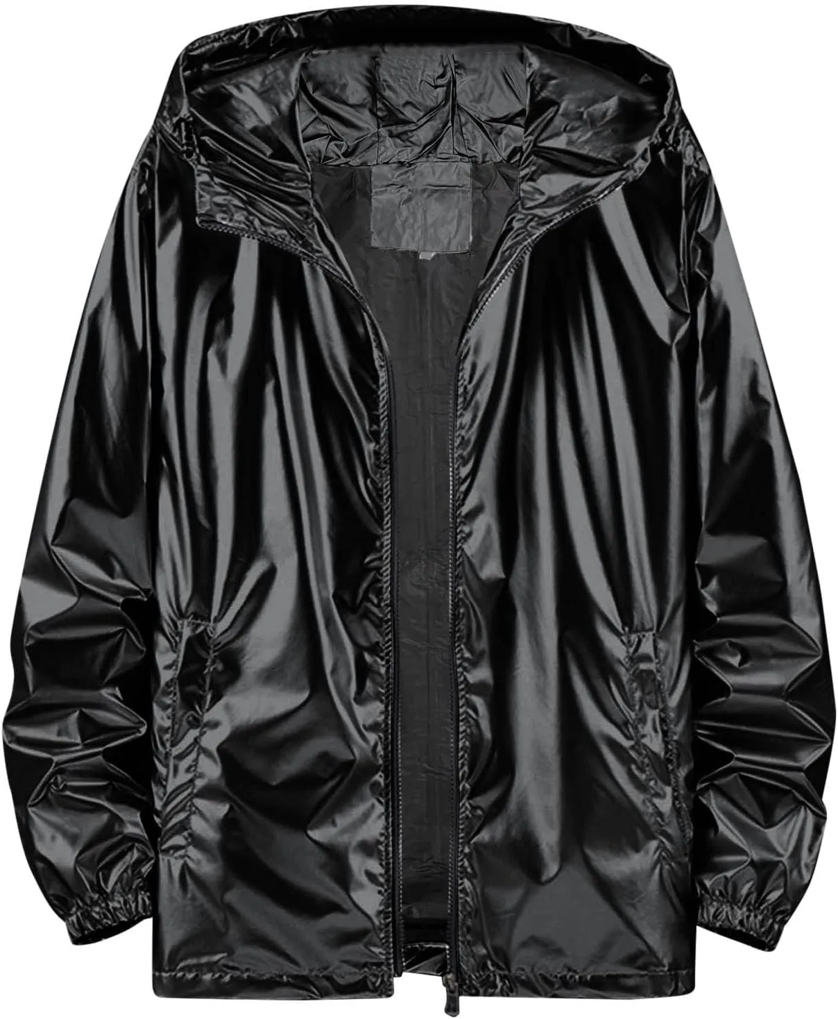 Mens Nylon Windbreaker Jackets Lightweight Men'S Novelty Reflective Full Zip Jacket Hooded Lightweight Cyberpunk Jacket Autumn Streetwear Leisure Jacket Jackets For Men Under 10