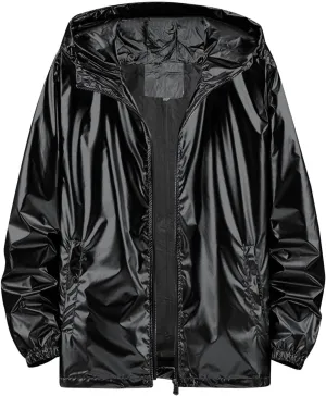 Mens Nylon Windbreaker Jackets Lightweight Men'S Novelty Reflective Full Zip Jacket Hooded Lightweight Cyberpunk Jacket Autumn Streetwear Leisure Jacket Jackets For Men Under 10
