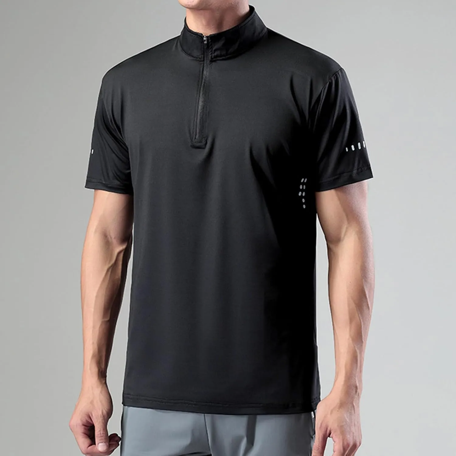 Mens Running Shirt UV Protection UPF 50  Long Sleeve Sun Shirts Lightweight 1/4 Zip Quick Dry Athletic Workout Shirts