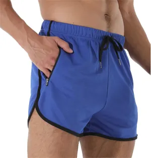 Men's Running Shorts Quick Dry Drawstring Sports Shorts Solid Color Athletic Pants Summer Bodybuilding Workout Pants