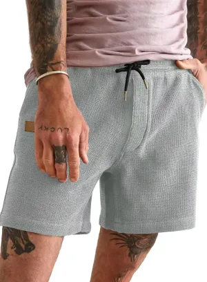 Mens Shorts Casual Waffle Elastic Waistc Drawstring 7" Shorts Summer Beach Lightweight Shorts with Pockets