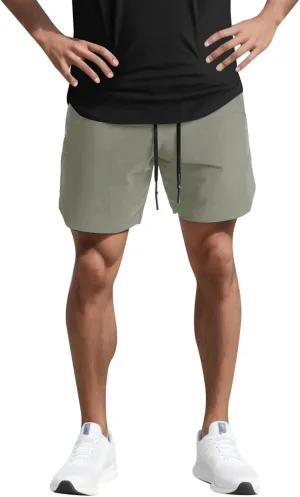 Mens Shorts, Mens 7'' Gym Workout Shorts Athletic Running Shorts Quick Dry Loose Fit Training Shorts with Zipper Pockets