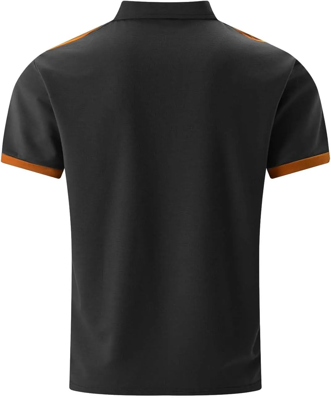 Men's Slim Fit Polo Shirt Lapel Collar Button Down Patchwork Color Matching Work T Shirt Lightweight Tops with Pocket