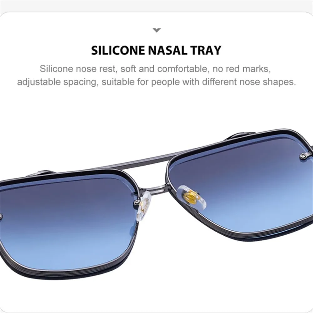 Men's Square Sunglasses Punk Style Gradient Glasses Outdoor Driving Sun Protection UV400