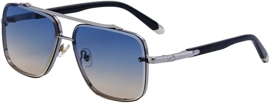 Men's Square Sunglasses Punk Style Gradient Glasses Outdoor Driving Sun Protection UV400