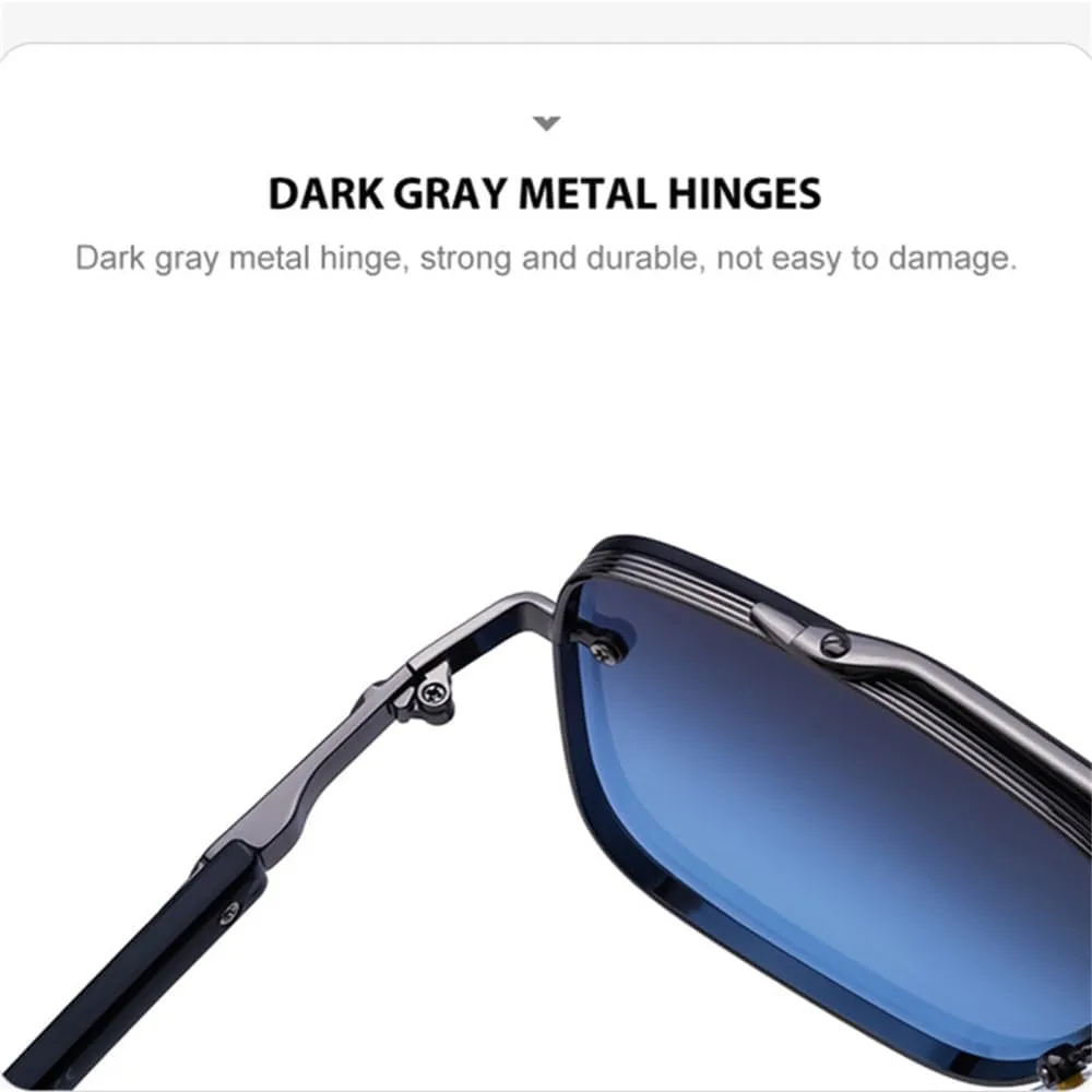 Men's Square Sunglasses Punk Style Gradient Glasses Outdoor Driving Sun Protection UV400