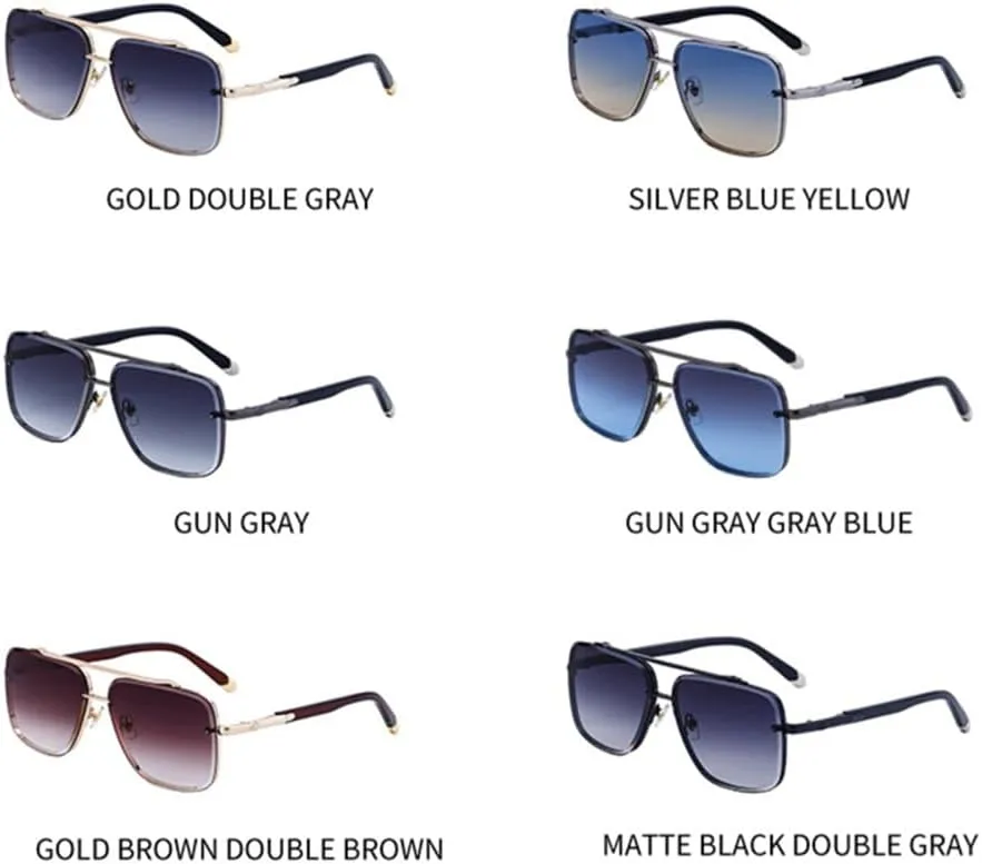 Men's Square Sunglasses Punk Style Gradient Glasses Outdoor Driving Sun Protection UV400