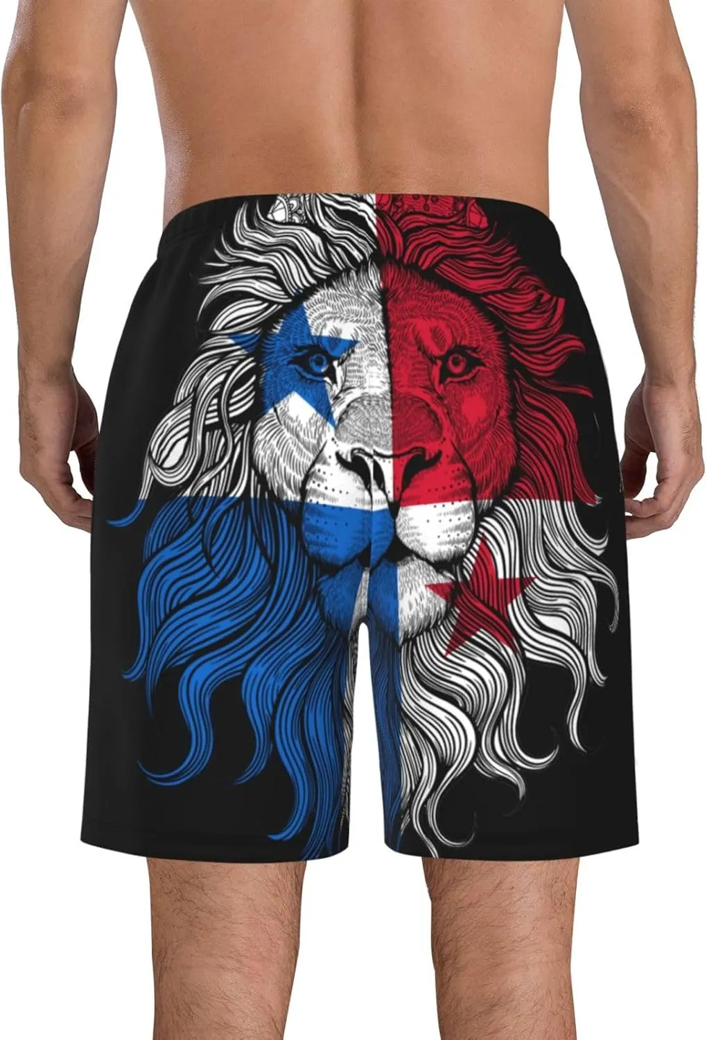 Men's Swim Trunks Beach Shorts Drawstring Quick Dry Running Shorts with Pockets