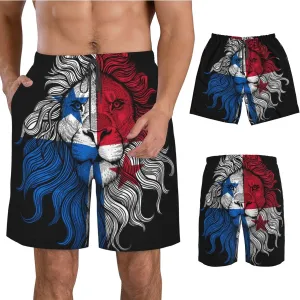 Men's Swim Trunks Beach Shorts Drawstring Quick Dry Running Shorts with Pockets