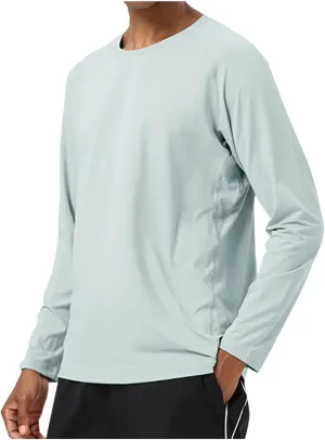 Mens UPF 50  UV Sun Protection Shirts Outdoor Solid Color Long Sleeve SPF Rash Guard Fishing Hiking Swimming Running