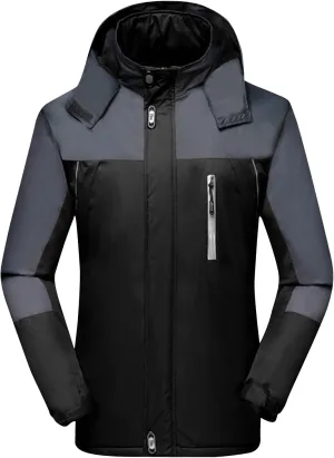 Men's Windbreaker Hooded Rain Jackets Lightweight Color Block Outerwear Sport Jackets Plus Size Climbing Hooded Coat