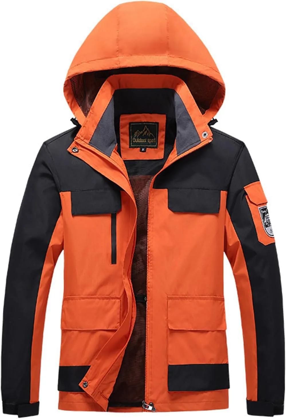 Mens Windproof Jacket Waterproof Lightweight Mountain Sport Jacket Hooded Windbreaker Outdoors Raincoat Hiking Outfits
