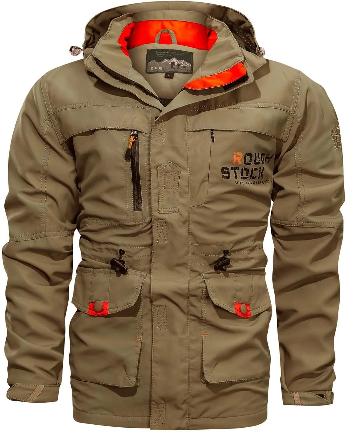 Men's Winter Jacket Military Tactical Hooded Jackets Insulated Work Coats Warm Cargo Jackets Casual Windbreaker