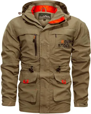 Men's Winter Jacket Military Tactical Hooded Jackets Insulated Work Coats Warm Cargo Jackets Casual Windbreaker