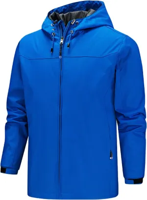 MIDOO Mens Jackets Casual Stylish Casual Hooded Long Sleeve Zipper Thin Lightweight Coat Jacket Hiking Outdoor Windbreaker