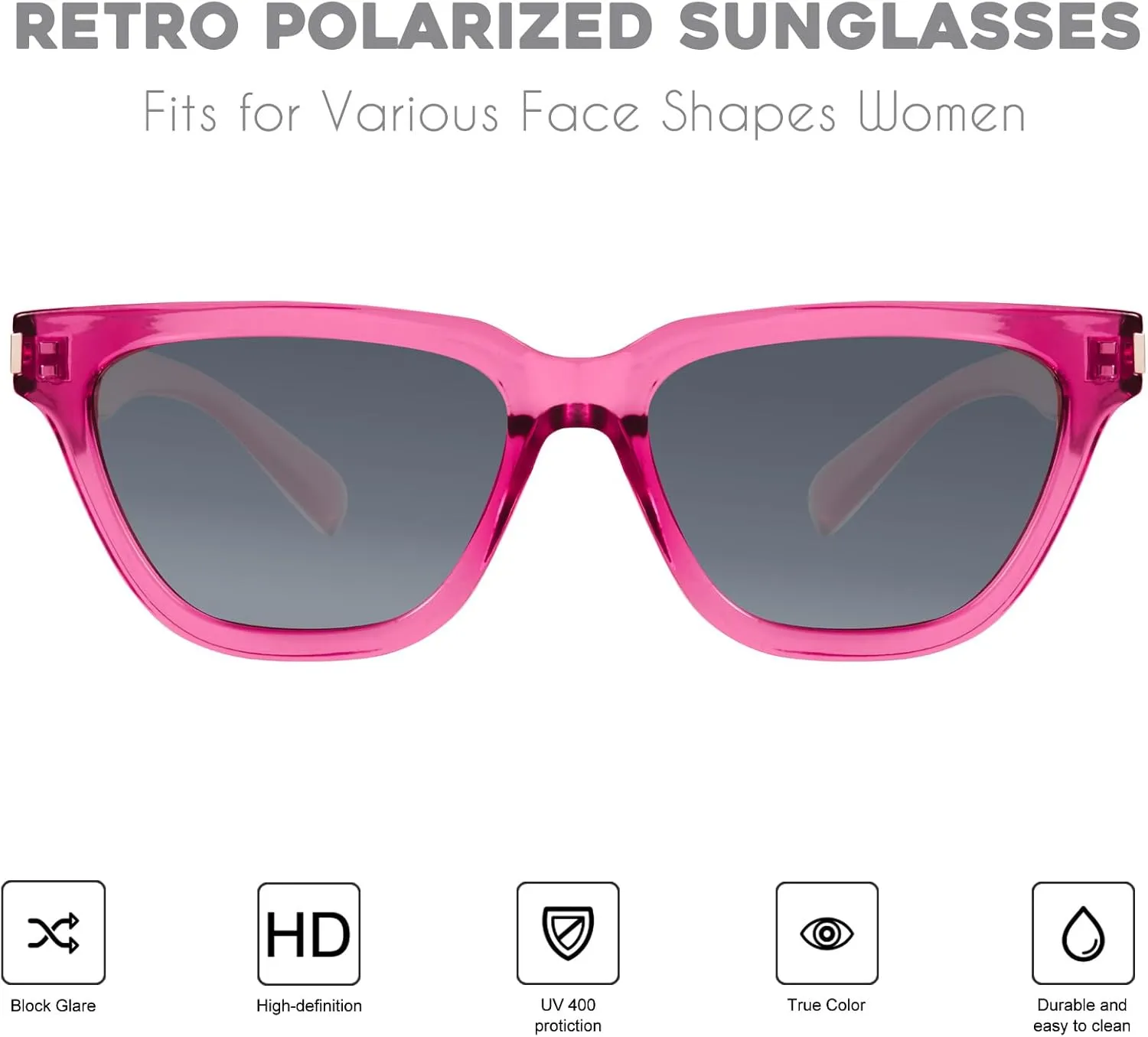 mosanana Trendy Small Cat Eye Polarized Sunglasses for Women Retro Square Narrow Skinny Sun Glasses MS52358