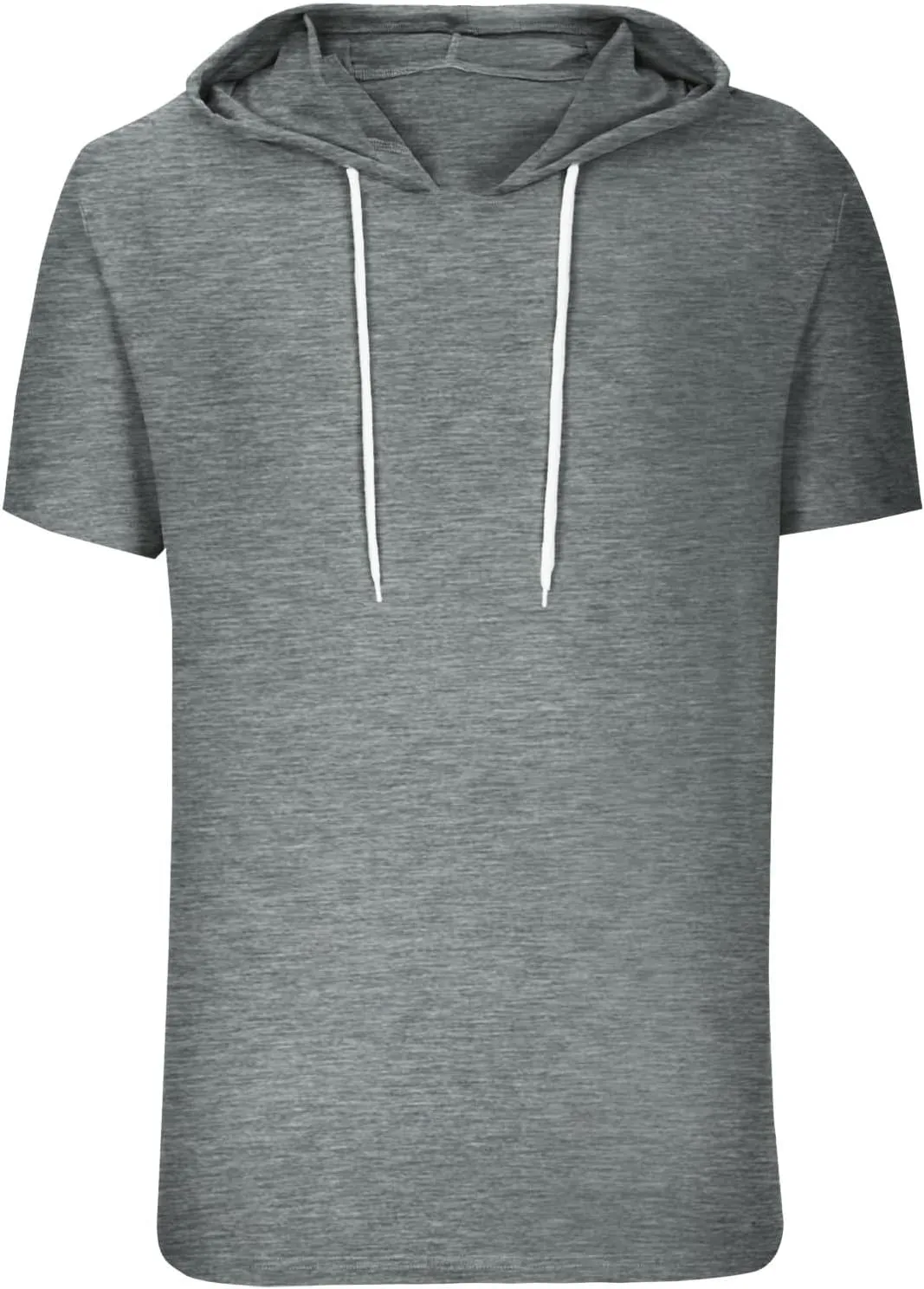 Muscularfit Men Shirts Short Sleeve Solid Summer Vacation Hooded Shirt Drawstring Gym Workout Hoodies Outfits Clothing 2025