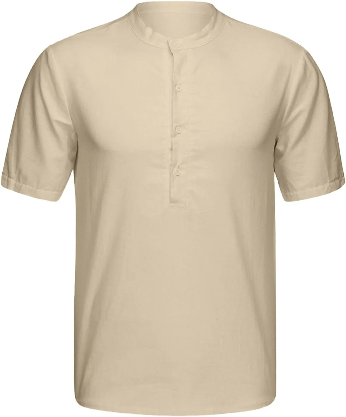 Muscularfit Tshirts Shirts for Men V Neck Cotton Linen Short Sleeve Buttons Shirt Summer Causal Loose Beach Vacation Pullover