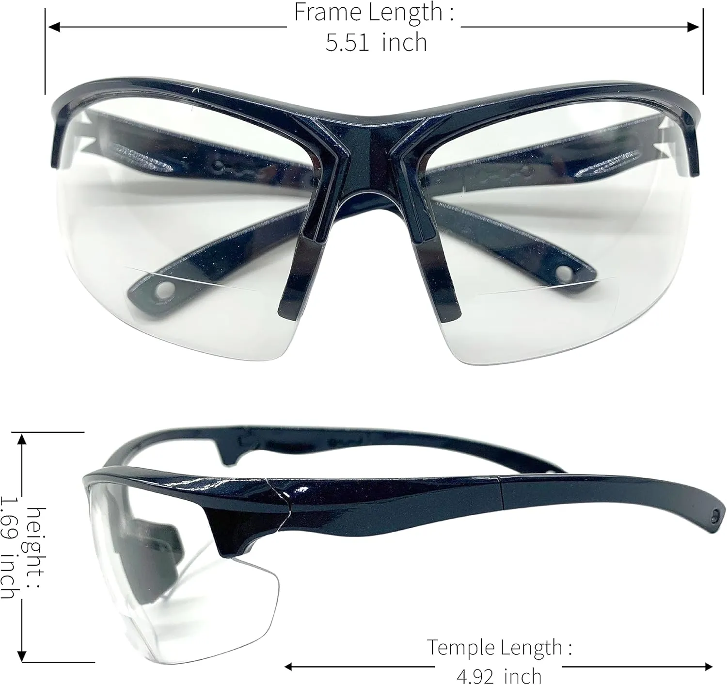 Outdoor Sports Sunglasses for Men & Women TR90 Frame Bifocal UV Protection
