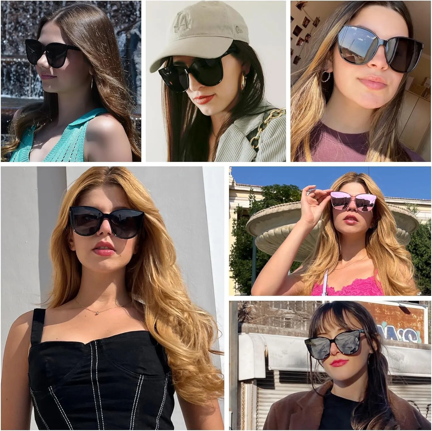 Oversized Cat Eyes Sunglasses for Women Polarized & UV Protection, Trendy Large/Big Cateye Sunnies IF1627